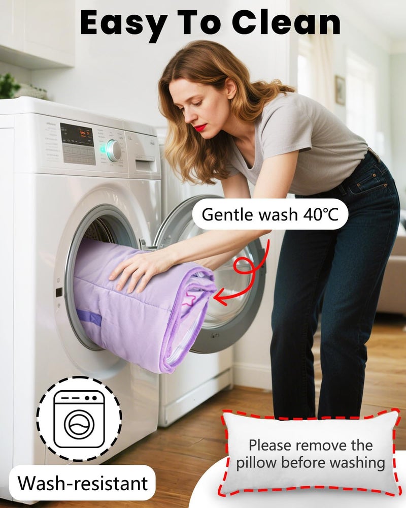 PRIMLECT Toddler Nap Mat with Detachable Blanket and Removable Pillow, Kids Sleeping Bag 55''x35'' for Daycare Preschool Kindergarten, Toddler Sleeping Mat for Boys and Girls - Image 5